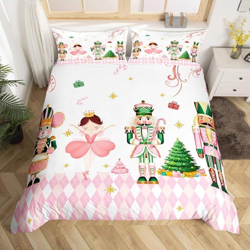 BJCJGGL 布団カバー キング メリークリスマス 3点セットポリエステル 通気性 抗菌 防臭 防ダニ 230x210 cm + 2 枕カバー 43x63 cm