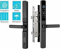 Vista 8 de Cerradura de puerta inteligente para puertas corredizas de aluminio, huella digital, código de acceso, tarjeta IC, llave mecánica, embutido