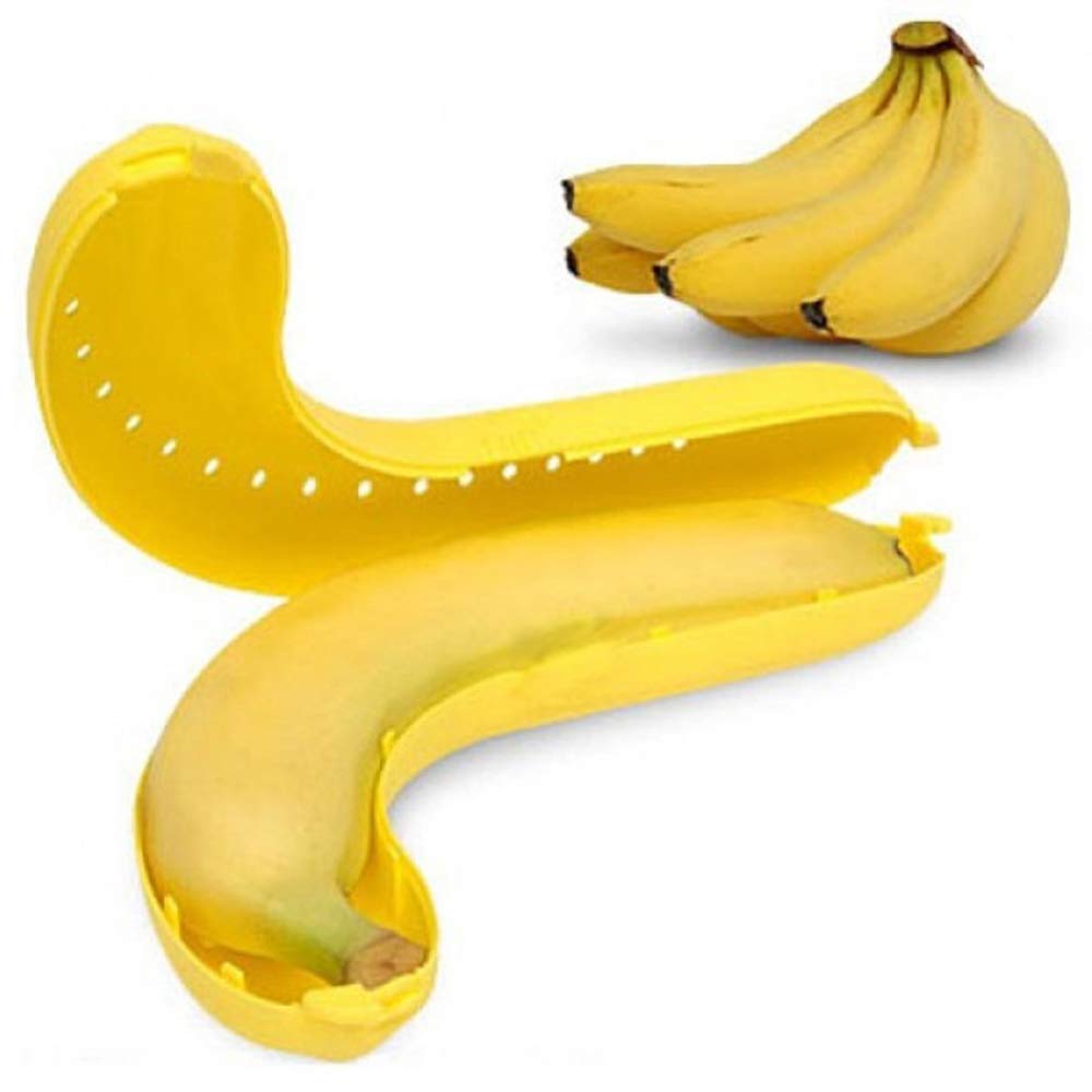MS Dollar Plastic Banana Case for Kids bpa Free Banana case Cover Banana case Banana Fruit Storage Holder Cover Banana case Banana Fruit Storage Holder Cover Box Set of 2pcs(Multi Color)-image-9