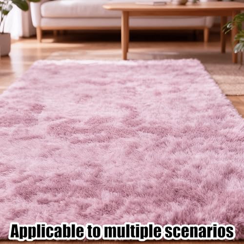 Tapis chambre moelleux rose pour éviter le sol froid - 3