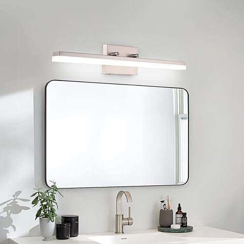 Miniatura 10 de mirrea Lámpara LED moderna de tocador de 36 pulgadas para iluminación de baño, regulable de 36 W, níquel cepillado (blanco cálido, 3000 K) Blanco