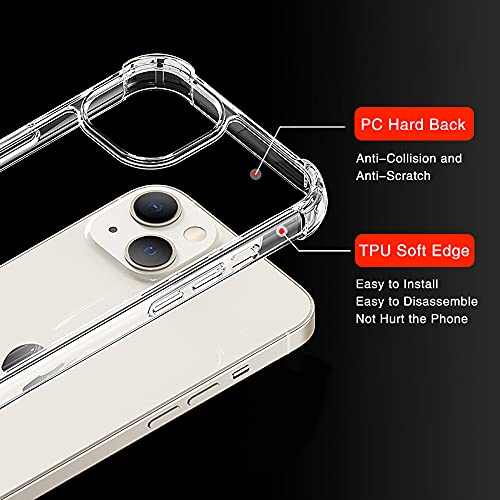 Melomon Case for iPhone 13 (6.1-Inch), Anti-Scratch Ultra Clear Shockproof Hard PC Back & Soft TPU, (Airbag Protection) Bumper Protective Cover for iPhone 13 - Clear Melomon Case for iPhone 13 (6.1-Inch), Anti-Scratch Ultra Clear Shockproof Hard PC Back & Soft TPU, (Airbag Protection) Bumper Protective Cover for iPhone 13 - Clear
