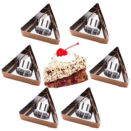 OnePine Lot de 6 Moule à Gâteau Triangle Anneaux de gâteau DIY Moule à gâteau en Acier Inoxydable Idéal pour Mousses et Desserts