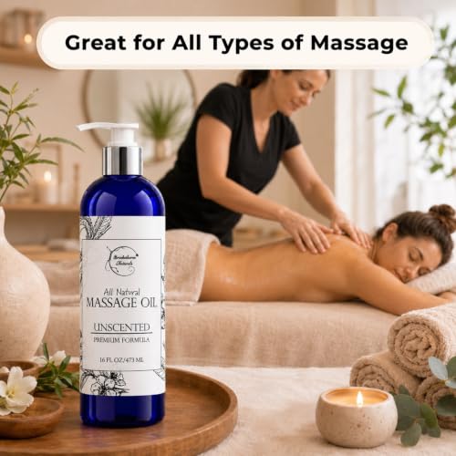Image of Brookethorne Naturals Body Massage Oil for Massage Therapy | Natural 16oz