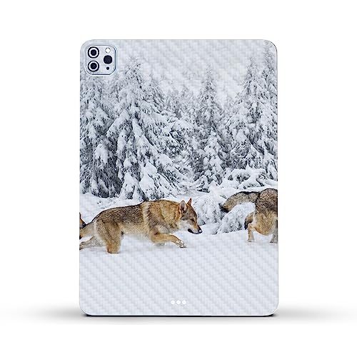 Image of MightySkins Carbon Fiber Skin Compatible with Apple iPad Pro 11 inch M2 4th Gen (2022) Full Wrap Kit - Wolf Pack | Protective, Durable Textured Carbon Fiber Finish | Easy to Apply | Made in The USA