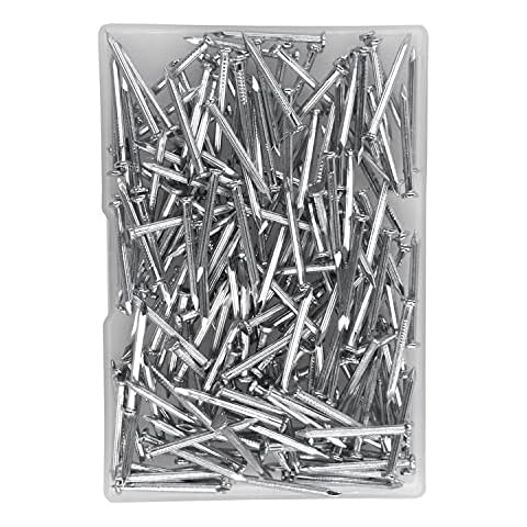 OMOTOOL 3cm Steel Nail Assortment Kit (200 pcs), Galvanized Concrete Wall Nails for Hanging Pictures and Woodworking, Suit for Drywall and Pine Cover