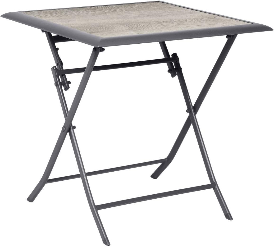 Folding Garden Table Azua Smoky Grey - 2 Seater - Rustproof Epoxy Treated Aluminium