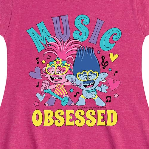 HYBRID APPAREL Trolls - Music Obsessed Poppy and Branch - Toddler & Youth Girls Fit & Flare Dress2