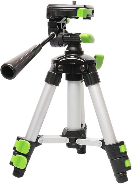 Huepar Self-Leveling Cross Line Laser, Adjustable Tripod Portable Lightweight Laser Level TPD05 Highest 50cm with 3-Way Swivel Pan Head, Quick Release Plate with 1/4"-20 Screw Mount, Bubble Level