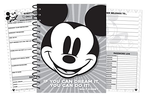 Eureka Disney Retro Mickey Mouse Undated Record and Lesson Plan Book for Teachers, 167 Pages
