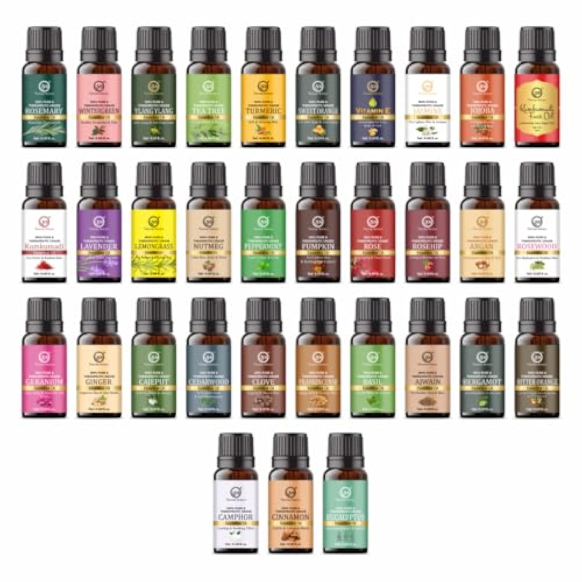 Set of 33 Therapeutic Grade Essential Oils