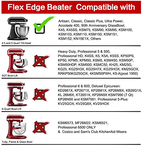 Image of Flex Edge Beater for KitchenAid Tilt-Head Stand Mixer 4.5-5 Quart