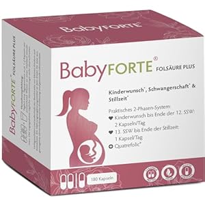 BabyFORTE FolsäurePlus Vegan Schwangerschaftsvitamine 180 Kapseln