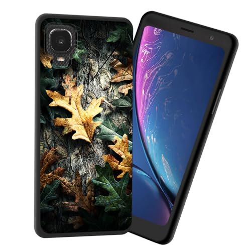 JHYYTUJTYP for TCL A3 A509DL Case,Premium Soft Silicone Slim Rubber Full Body Drop Protection Shockproof Cover Phone Case for TCL A3 A509DL,Autumn Leaves on Tree Bark