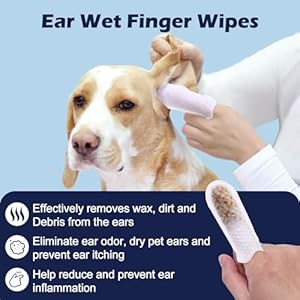 Dog Ear Finger Wipes, Gentle Dog Ear Cleaning Wipes for Dogs and Cats, Ear Wipes for Dogs Remove Ear Wax, Dirt, and Odor, Puppy Ear Wipes Sooths & Deodorizes, Natural Ingredients 70 Count Dog Ear Finger Wipes, Gentle Dog Ear Cleaning Wipes for Dogs and Cats, Ear Wipes for Dogs Remove Ear Wax, Dirt, and Odor, Puppy Ear Wipes Sooths & Deodorizes, Natural Ingredients 70 Count