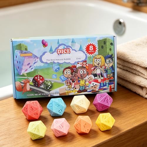 Bolas de sal de baño perfumadas y espuma hidratante con dado de juguete set de 8 piezas 2