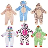 BABESIDE Reborn Baby Doll Clothes for18-20 Inch Dolls, 6 Set Animal Baby Doll Clothes Outfits, Doll Accessories Romper Suit for Newborn Baby Doll Boy&Girl