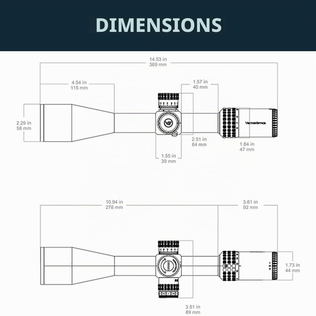 Vector Optics SCFF-57 Sentinel 6-24x50 FFP MOA Lunette de visée pour le sport, l'airsoft et la chasse, fusil à air, visière cible, lunette de visée pour fusil, Rifle Scope, nombreux accessoires