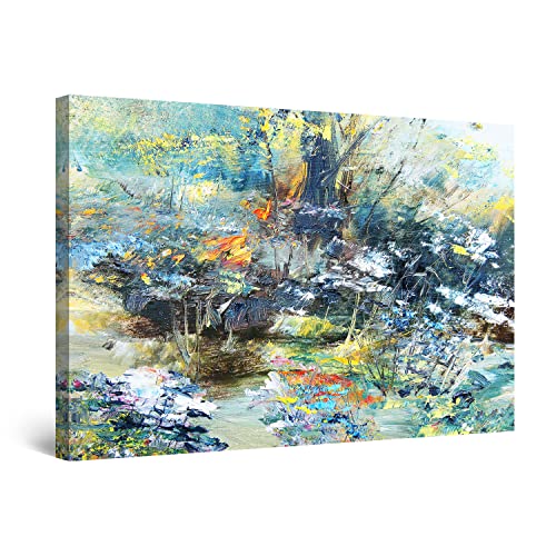 Startonight キャンバス ウォールアート ヘブン 装飾 マルチカラー ブルー 抽象絵画 L リビングルーム用 フレーム入り 壁装飾 80 x 120 CM