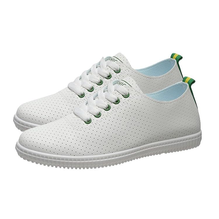 Genérico Zapatillas Mujer Deporte Zapatos Deporte Mujer Zapatos Deportivos de Goma de PU con en la Profunda de tacón bajo de Verano para Mujer Zapatos Casuales Zapatillas Casual Mujer (Green, 38)