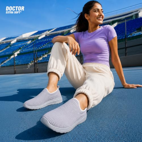Image of DOCTOR EXTRA SOFT Lightweight Memory Foam Women's Shoes | Walking,Gym,Training,Running,Casual,Sports,Athletics| Stylish,Flexible,Comfortable| Slip-On,Loafers,Lace-Up,Sneaker for Ladies & Girls D-1004