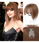 Insmi Hair Toppers for Women Real Human Hair， 360° 3D Cover Hair Topper Clip in Bangs 10 Inch Rea...