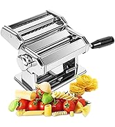 Pasta Maker Machine - Heavy Duty Steel Construction - 150 Roller with Pasta Cutter - 7 Adjustable...