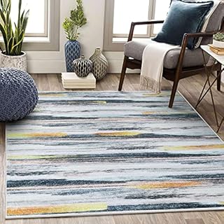 Tinyboy-hbq Area Rugs Artistic Traditional Unique Rugs Fluffy Bedroom Carpet Shaggy Living Room Rug Anti Slip Rugs Soft Modern Plush Carpets Suitable for Home Decor (Black Gold, 160*200 cm)