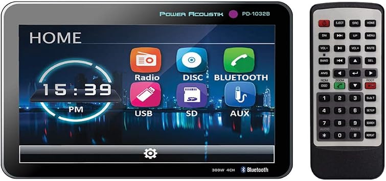 Power Acoustik PD-1032B 2-Din Source Unit with Bluetooth/Detachable 10 Inch LCD