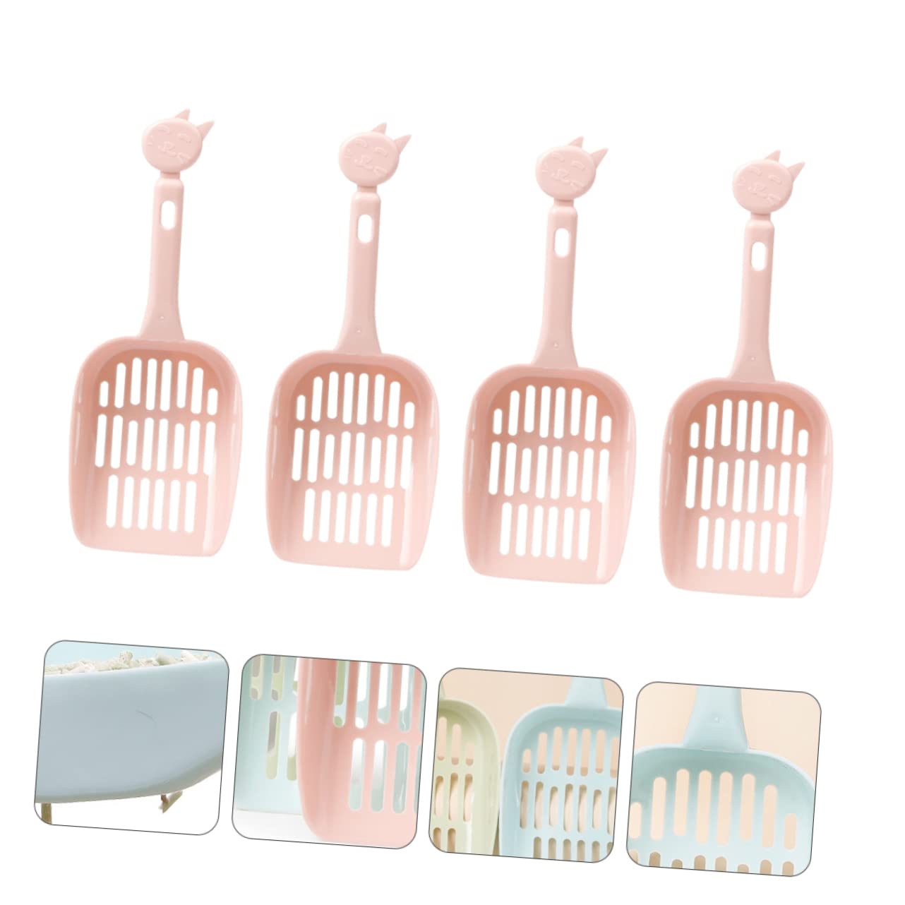 Pala para Arena de Gatos, Material Pala for Arena de Gatos Boca Ancha for una fácil Limpieza Ligera for Colgar Mascotas(Gray,25x9.5cmx3pcs)