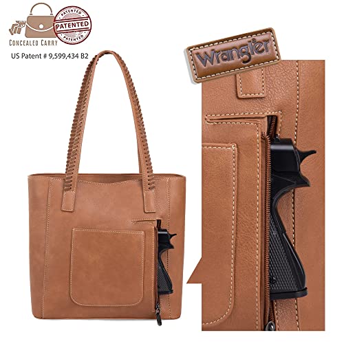 Wrangler Purses And Handbags For Women Studded Tote Bags With Zipper Shoulder Hobo Brown B2B-Wg47-8317Br-W #TOP4