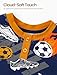 PATPAT Kids 3-Piece Pajama Sets with Bamboo Viscose,Soft Snug Fit Pjs for Toddler Boys and Girls, All-Season Comfort Sleepwear Black Soccer Size 4T