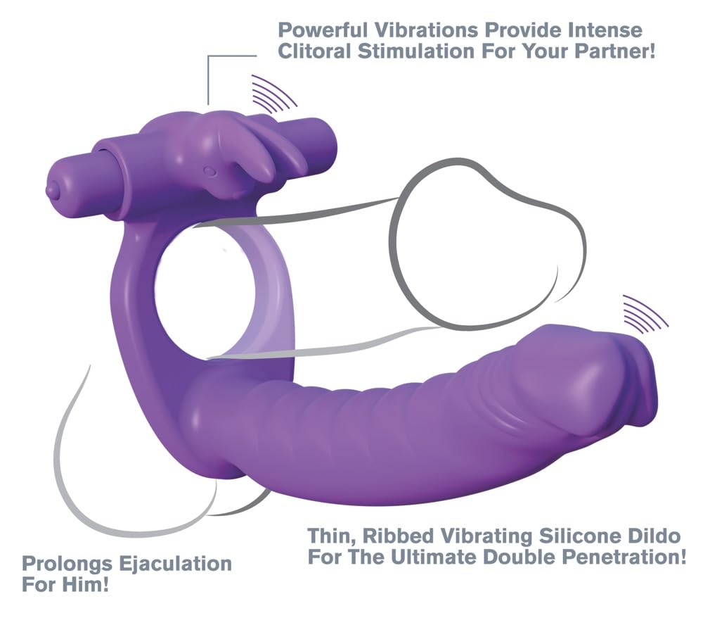 Fantasy C Ringz Doppio Anello per Penne Coniglio con Dildo - 1 Prodotto