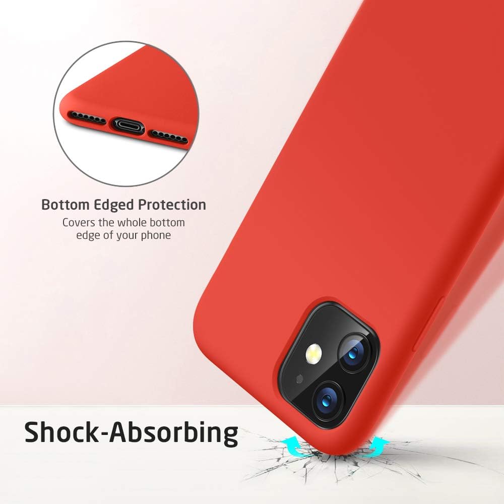 ESR Yippee Color Soft Case for iPhone 11, Liquid Silicone Rubber Case Cover [Comfortable Grip] [Screen & Camera Protection] [Velvety-Soft Lining] [Shock-Absorbing] for iPhone 11 6.1-Inch, Red