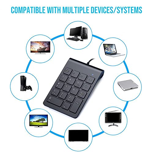 Usb Number Pad Numpad Numeric Keypad 18 Key Number Keypad Mini Keyboard For Laptop Pc Computer Notebook Accessories Industrial Financial Tax Accounting Office Tool Gadgets #TOP1