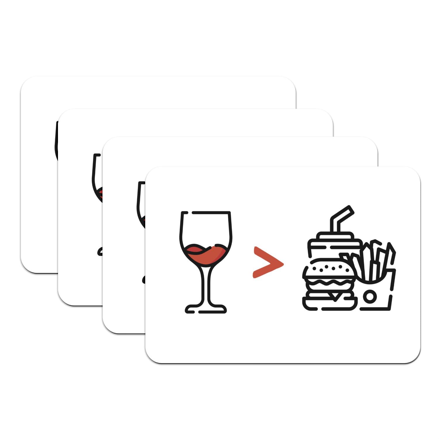 Sets de table antidérapants en caoutchouc blanc lot de 4 contre les taches et glissades