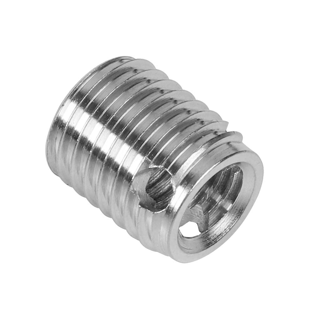 Hilitand 10pcs Self Tapping Thread Inserts, Stainless Steel, M6x1.0 Inner M10x1.25 Outer, 12MM Length, 3 Hole Screw Repair Kit