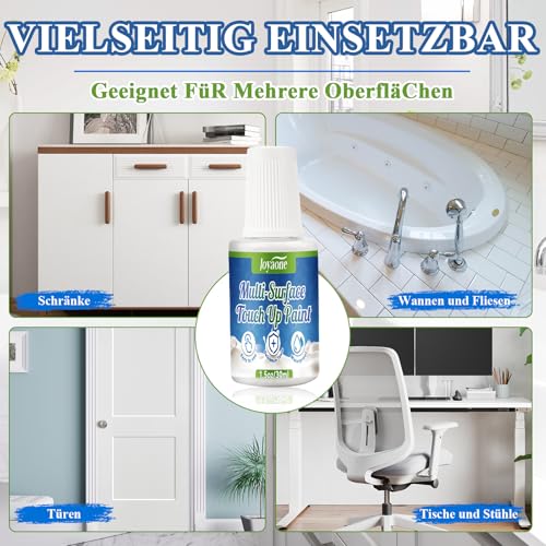 JOYAONE Emaille reparaturset, Fliesenfarbe for Kitchen Appliances & Bathroom, Fast Drying Radiator Paint, Badewannenlack Suitable For Bathtub, Tile, Metal, Shower, Sink, Furniture, Chips and Scrapes