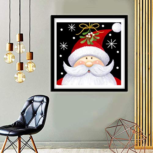 Christmas Santa Claus Diamond Embroidery Painting Kit, BENBO DIY Full Drill 5D Diamond Embroidery Cross Stitch Round Rhinestone Mosaic Painting Arts Craft for Home Wall Decor, 15.8In x 15.8In - Thumbnail 6
