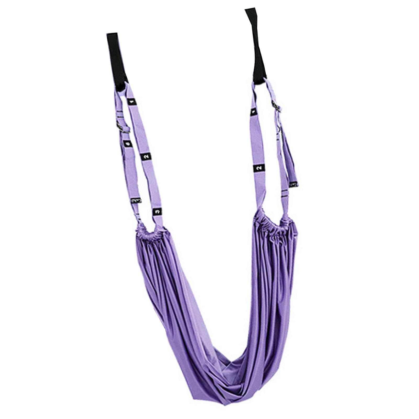 Door Leg Stretcher with Loops Lower Back Handstand Trainer Elastic Stretching Strap for Limb Muscle Exercise (Purple)