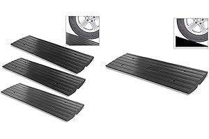 3 Pack Heavy Duty Rubber Pyle Ramps for Car Driveway