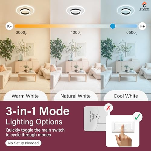 Image of 50W LED Ceiling Surface Light | 3-in-1 Colour Modes (Warm /Cool /Natural) | Bright Decorative Panel Light for Bedroom, Living Room, Kitchen, Hall & Office (Round)