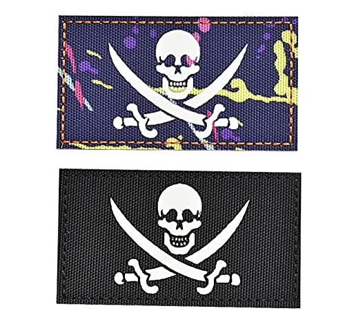 Infrarot-Reflektor-Patch, Piratenschädel, taktische Militärabzeichen, dekorative Applikationen Cover