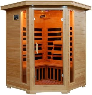 Sante Fe SA2412DX Infrared 3 Person Carbon Sauna with Bronze Tinted Tempered Glass