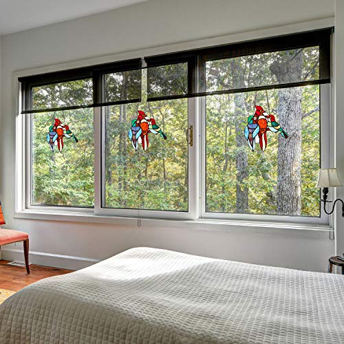 image for ARTZONE Stained Glass Window Hangings, 3 Birds in Stained Glass Window