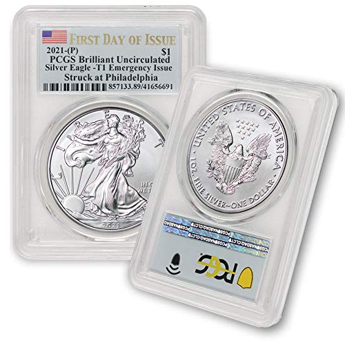 2021 (P) 1 oz American Silver Eagle Coin Brilliant Uncirculated...