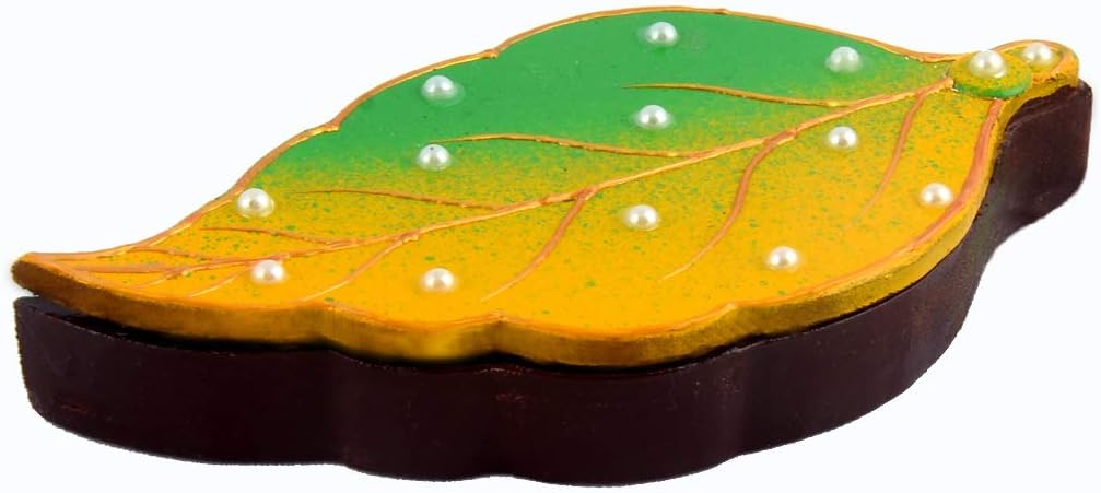 Janki Wooden Rajasthani Handicraft Handmade Kundan Art Work Haldi Kumkum Box and Roli Chawal Chopda for Pooja (Multicolour)