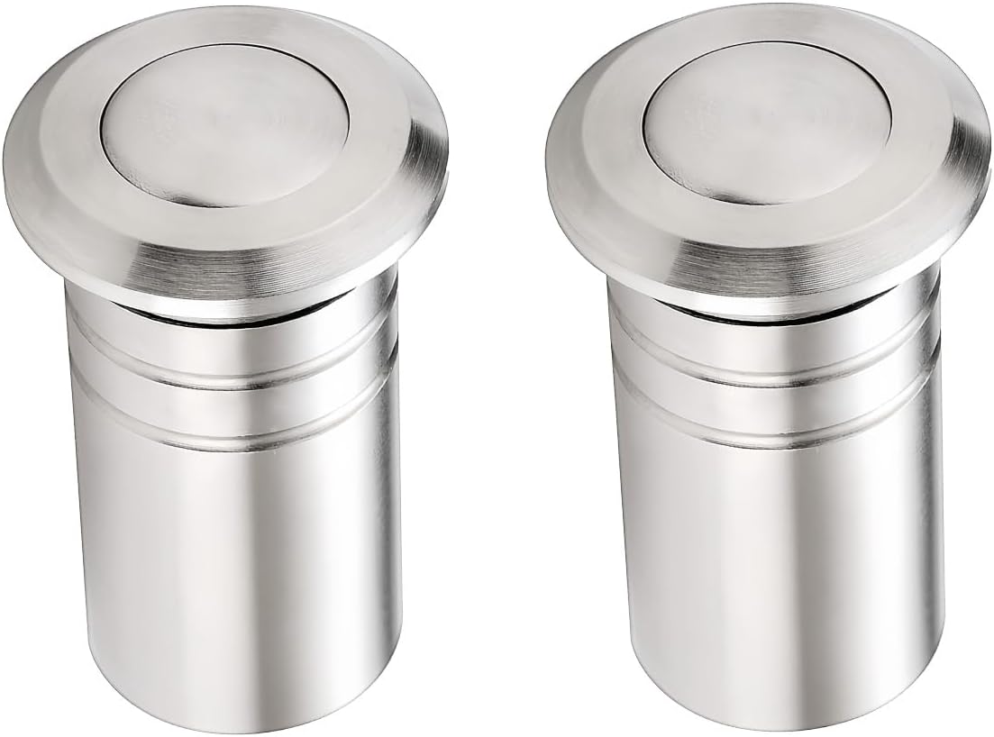TOGU SUS304 Stainless Steel Door Latch Dust Protector,Flush Bolt Dust Proof Door Strike for French Doors,Composite Doors,Wood Doors,Brushed Stainless Steel Finish,2 Packs