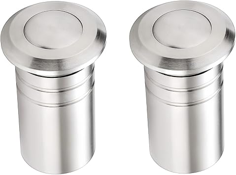 TOGU SUS304 Stainless Steel Door Latch Dust Protector,Flush Bolt Dust Proof Door Strike for French Doors,Composite Doors,Wood Doors,Brushed Stainless Steel Finish,2 Packs
