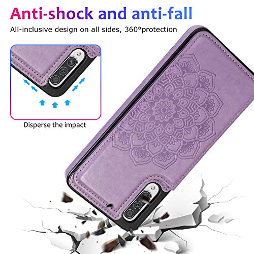 Asuwish Compatible With Huawei P30 Case And Tempered Glass Screen Protector Cover Accessories Card Holder Slot Kickstand Protective Flip Wallet Phone Cases For Hawaii P 30 Ele-L29 6.1 Inch Purple #TOP7